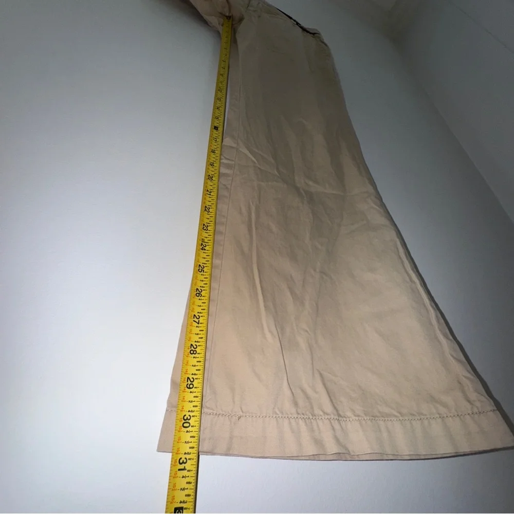 Banana Republic Khaki Cotton Pants Women’s Size 14 Straight‎ Leg Casual Trousers